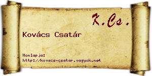 Kovács Csatár névjegykártya