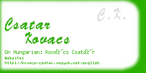 csatar kovacs business card